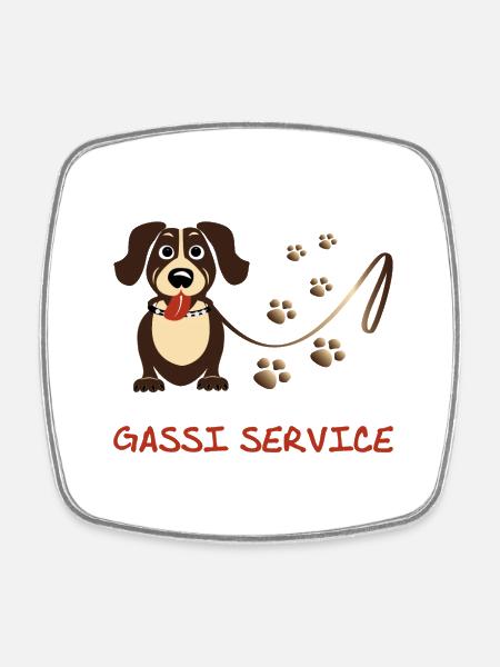 Gassi Service - Viereckiger Kühlschrankmagnet - Weiß