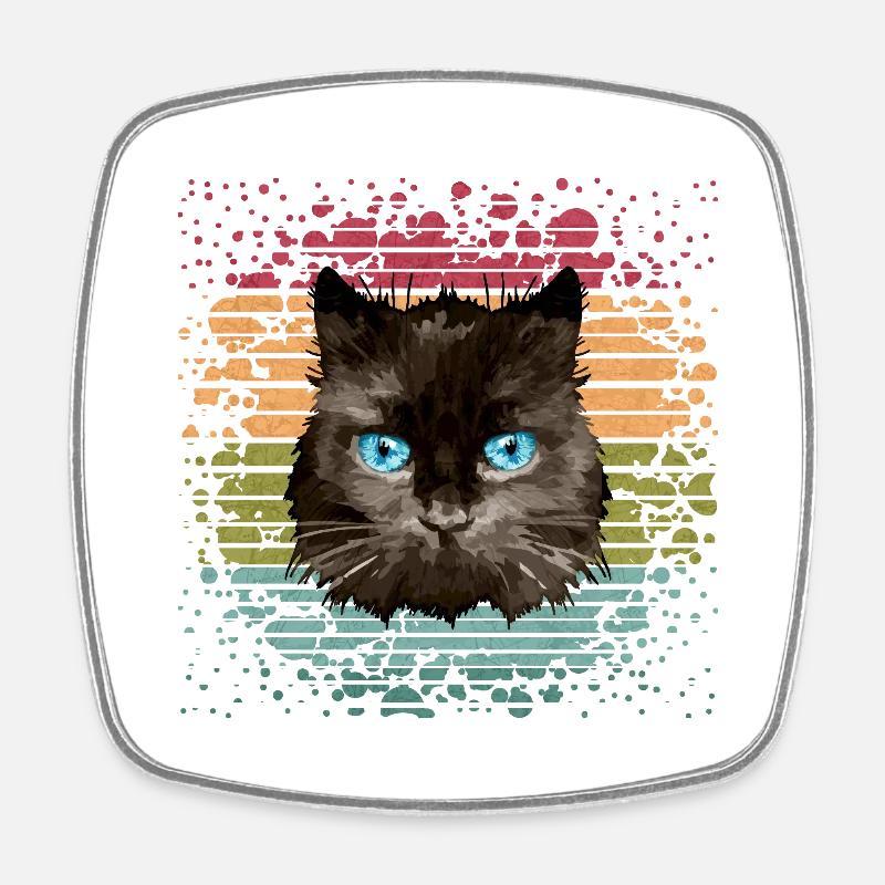 Katze - Viereckiger Kühlschrankmagnet - Weiß