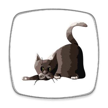 Cat - Square fridge magnet - white - Front