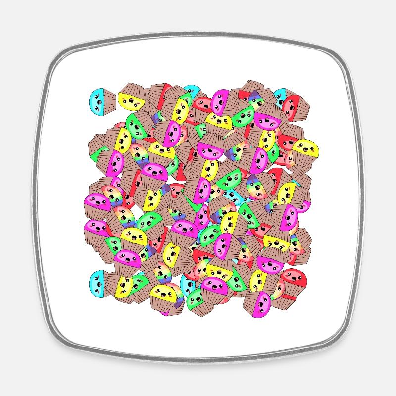 sweet muffins - Square fridge magnet - white