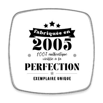 fabriquée en 2005 - Magnet carré - blanc - Devant