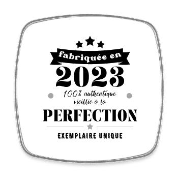 fabriquée en 2023 - Magnet carré - blanc - Devant