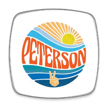 Chemise Peterson Vintage Sunset Cravate Groovy - Magnet carré - blanc - Devant