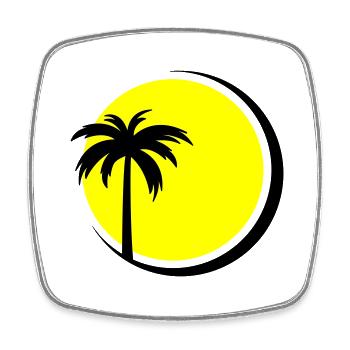 Palm Sun 02 - Magnet carré - blanc - Devant