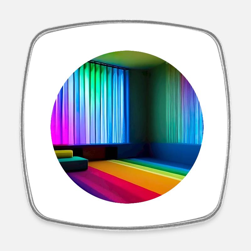 Liminal Space Digital Art - Square fridge magnet - white