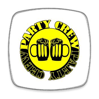 Party Crew - Viereckiger Kühlschrankmagnet - Weiß - Vorne
