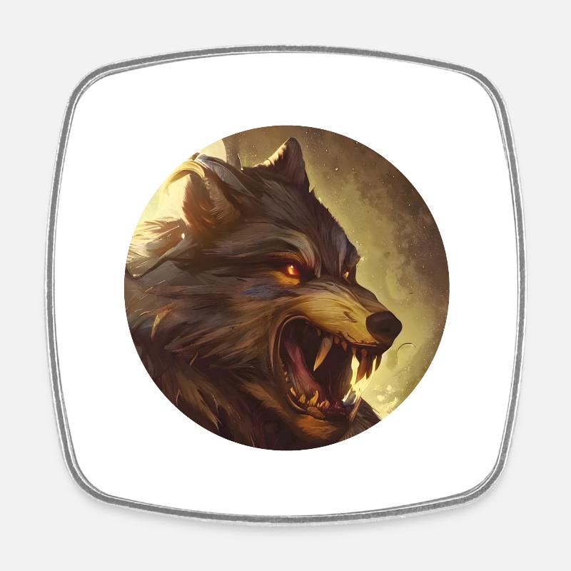 Werwolf - Viereckiger Kühlschrankmagnet - Weiß