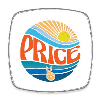 Prix Chemise Vintage Coucher de soleil Prix Groovy Cravate Dye - Magnet carré - blanc - Devant