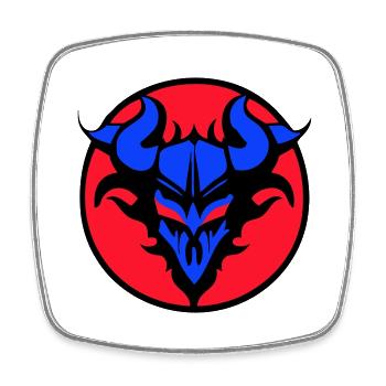 Demonic diabolical coat of arms - Square fridge magnet - white - Front
