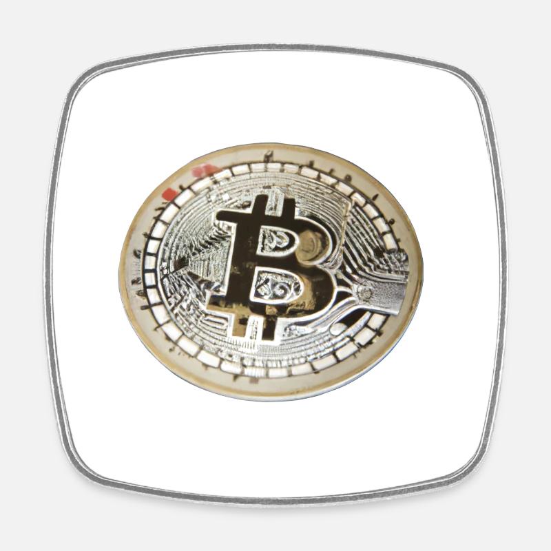 Image Bitcoin 9 - Magnet carré - blanc