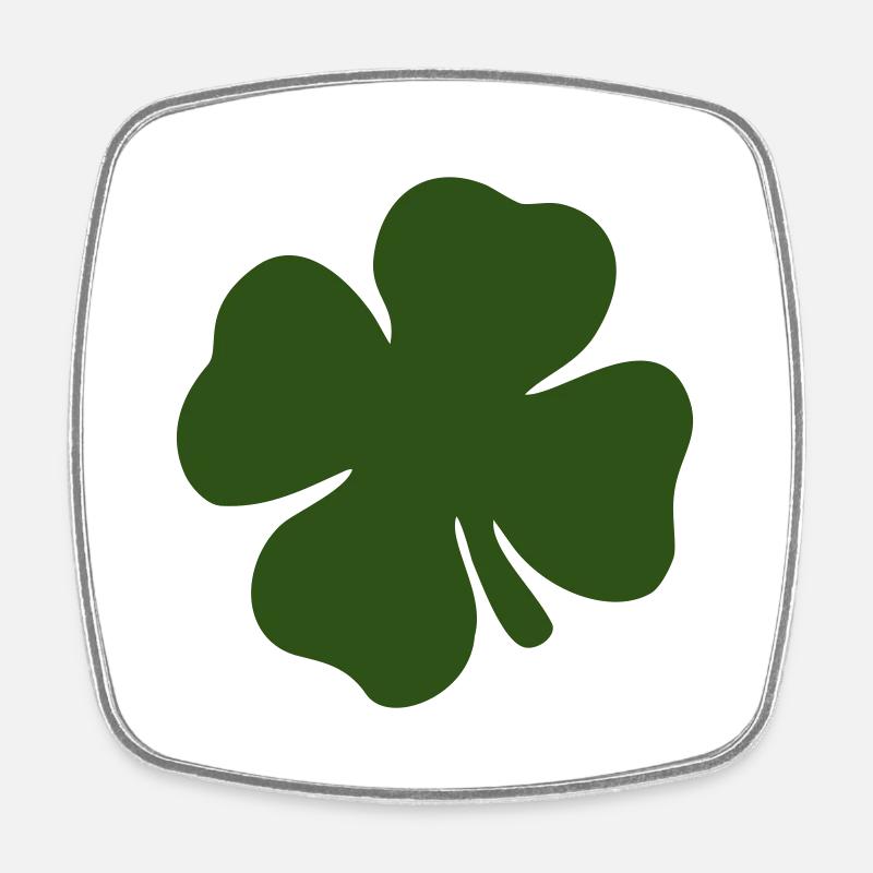 Clover completely green - Square fridge magnet - white