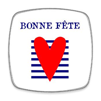 BONNE FÊTE. FÊTE DES MÈRES. FÊTE DES PÈRES. FÊTE - Magnet carré - blanc - Devant