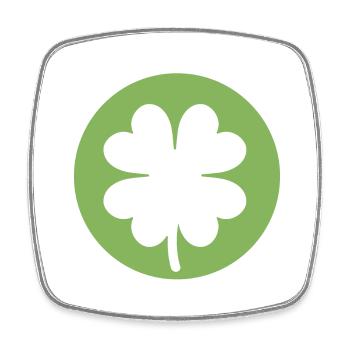 Trèfle vert pour la Saint-Patrick - Magnet carré - blanc - Devant
