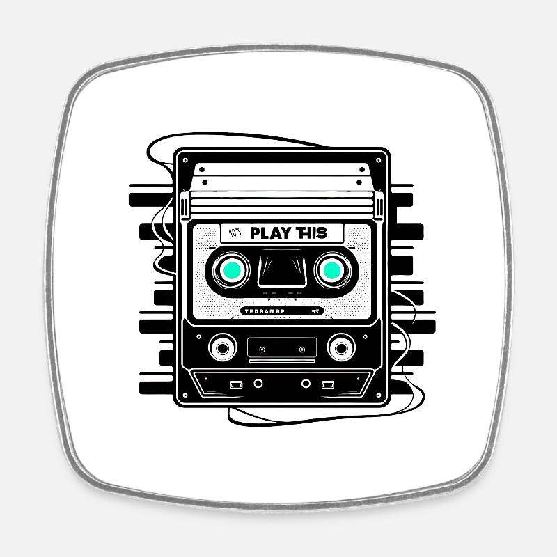 Play this 90 s MBP - Square fridge magnet - white