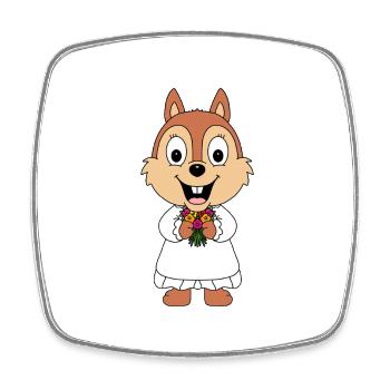 BRAUT - HOCHZEIT - HEIRATEN - LIEBE - EICHHÖRNCHEN - Viereckiger Kühlschrankmagnet - Weiß - Vorne
