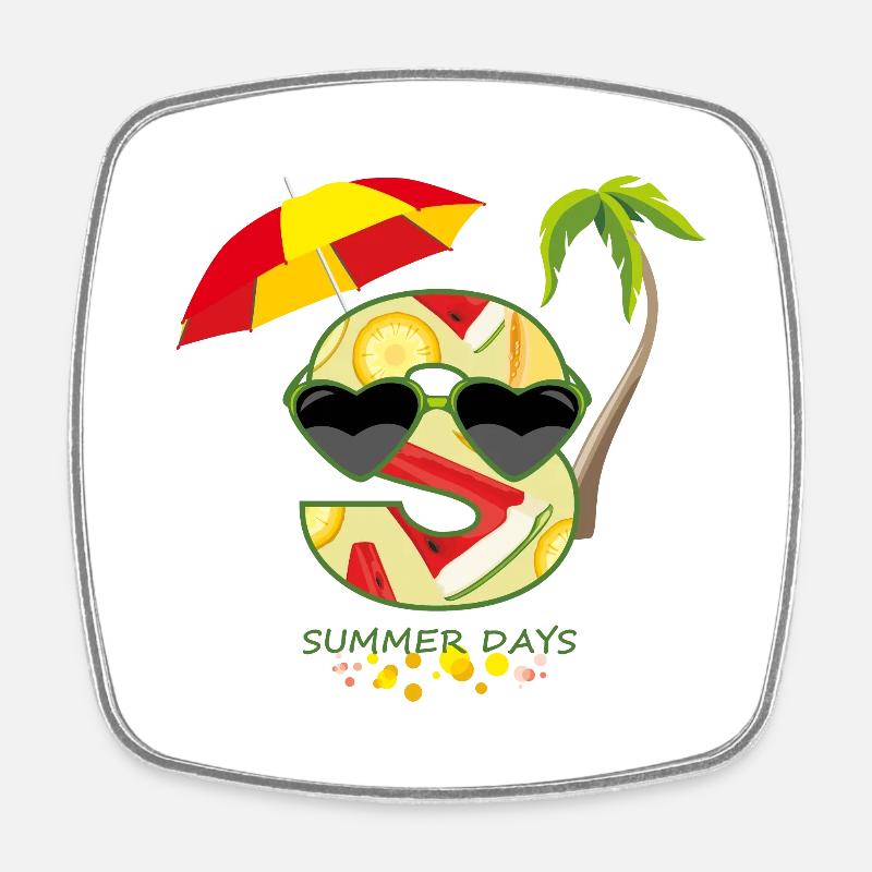 Summer days - Square fridge magnet - white