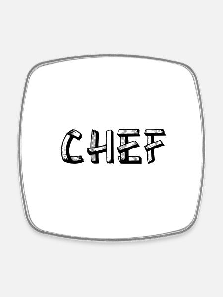 chef - Viereckiger Kühlschrankmagnet - Weiß