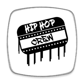 Équipe de hip-hop - Magnet carré - blanc - Devant