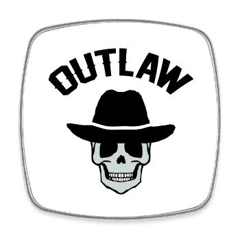 Cowboy Skull Outlaw - Square fridge magnet - white - Front