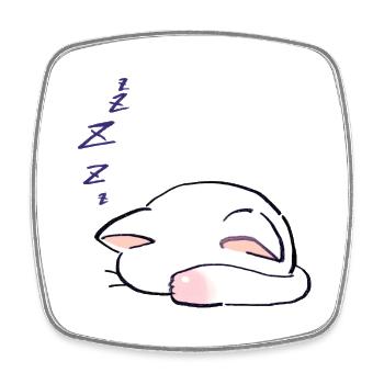 I Draw Lucky Star White Cat Sleeping With Its - Square fridge magnet - white - Front