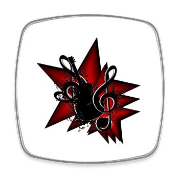 Sterne Gitarre Notenschlüssel - Viereckiger Kühlschrankmagnet - Weiß - Vorne