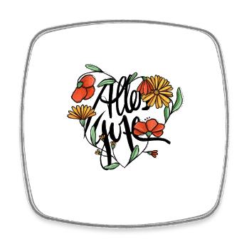 Herz aus Blumen Alles Gute Geburtstag - Viereckiger Kühlschrankmagnet - Weiß - Vorne
