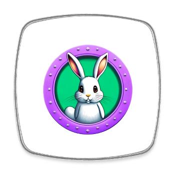 Le lapin joue au lapin de Pâques - Magnet carré - blanc - Devant