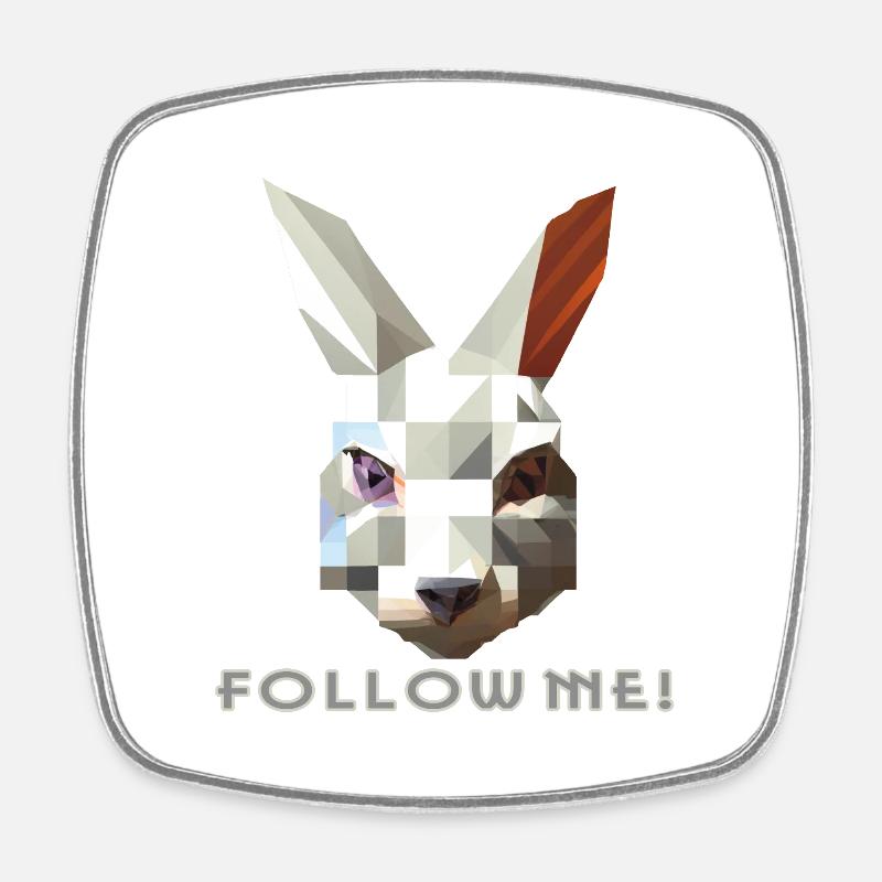 White Rabbit - Viereckiger Kühlschrankmagnet - Weiß