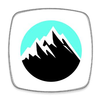 Montagnes - Magnet carré - blanc - Devant