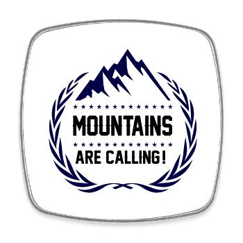 mountains are calling - Viereckiger Kühlschrankmagnet - Weiß - Vorne