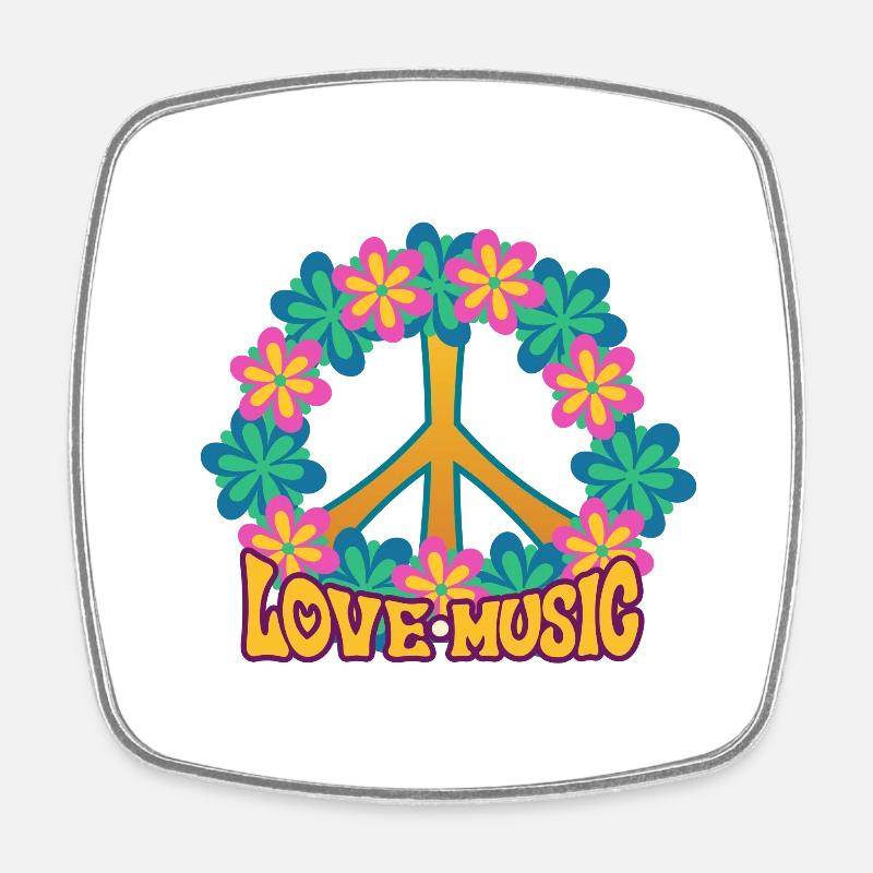 Hippy - Square fridge magnet - white