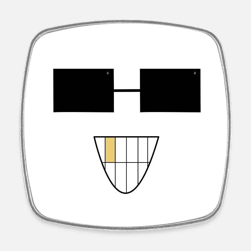 Sunglasses smile - Square fridge magnet - white