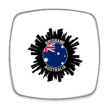 Brisbane Skyline Australien Flagge Reise Souvenir - Viereckiger Kühlschrankmagnet - Weiß - Vorne