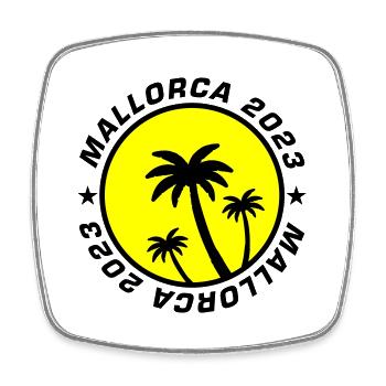 Majorque 2023 Palm - Magnet carré - blanc - Devant