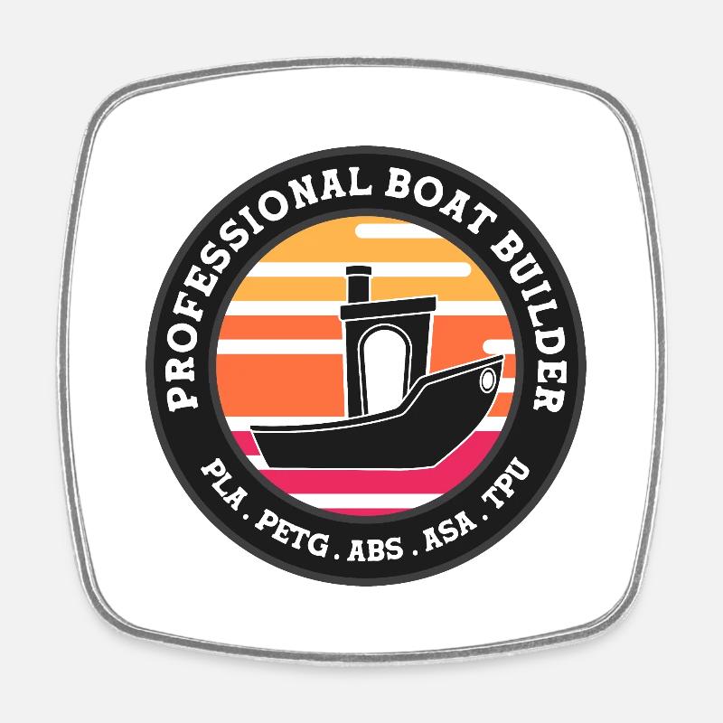 Benchy Professional Boat Builder - Square fridge magnet - white
