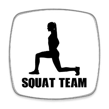 Équipe féminine de squat - Magnet carré - blanc - Devant