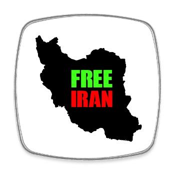 Iran Free - Square fridge magnet - white - Front