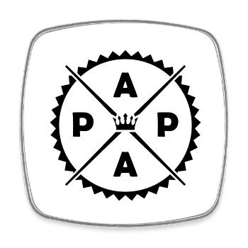 papa - Viereckiger Kühlschrankmagnet - Weiß - Vorne