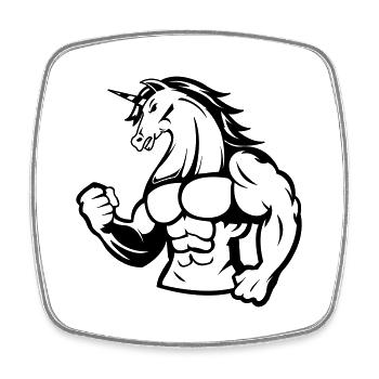 strong unicorn - Viereckiger Kühlschrankmagnet - Weiß - Vorne