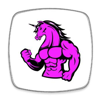 strong unicorn - Viereckiger Kühlschrankmagnet - Weiß - Vorne