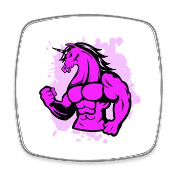 strong unicorn 1 - Viereckiger Kühlschrankmagnet - Weiß - Vorne
