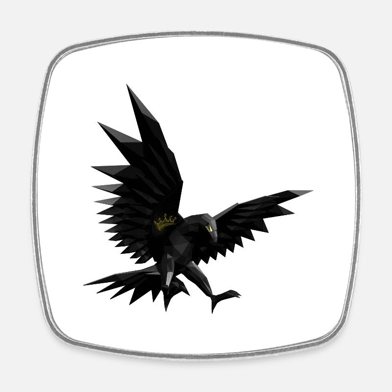 Geometric eagle - Square fridge magnet - white