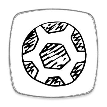 Fußball Ball Handball - Viereckiger Kühlschrankmagnet - Weiß - Vorne
