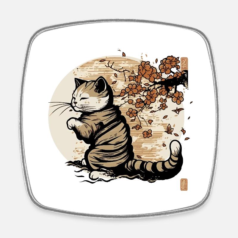 neko neko6 - Magnet carré - blanc