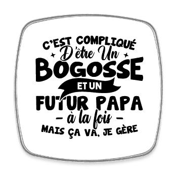 Bogosse et futur papa - Magnet carré - blanc - Devant