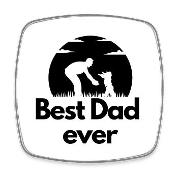 Best Dad ever - Viereckiger Kühlschrankmagnet - Weiß - Vorne