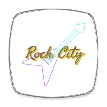 Rock’n’Roll - Viereckiger Kühlschrankmagnet - Weiß - Vorne
