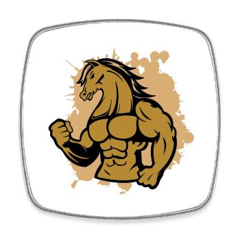 Strong Horse - Square fridge magnet - white - Front