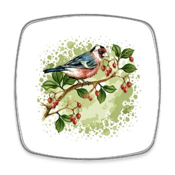Bunter Vogel - Viereckiger Kühlschrankmagnet - Weiß - Vorne