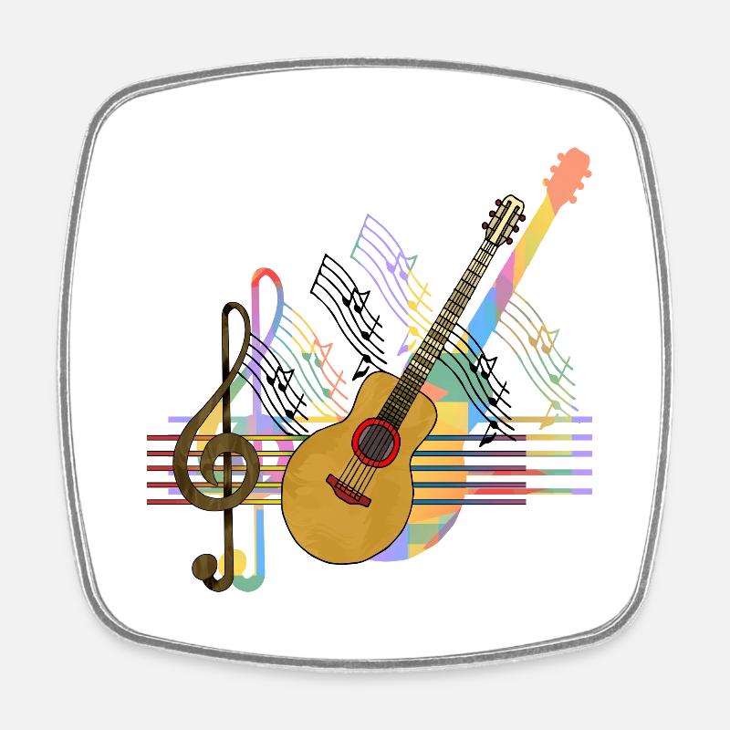 Guitarra - Imán de nevera cuadrado - blanco